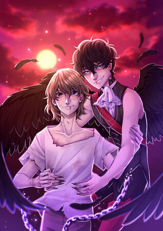 Half Body - 2 Characters - Simple Background