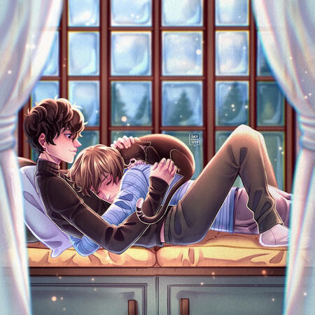 Half Body - Fully Rendered - 2 Characters - Detailed Background + Pet