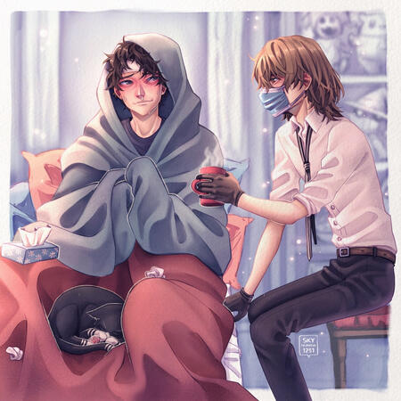 Half Body - Fully Rendered - 2 Characters - Detailed Background + Pet